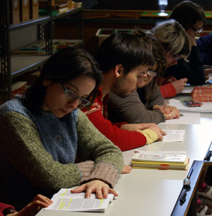 Students studying